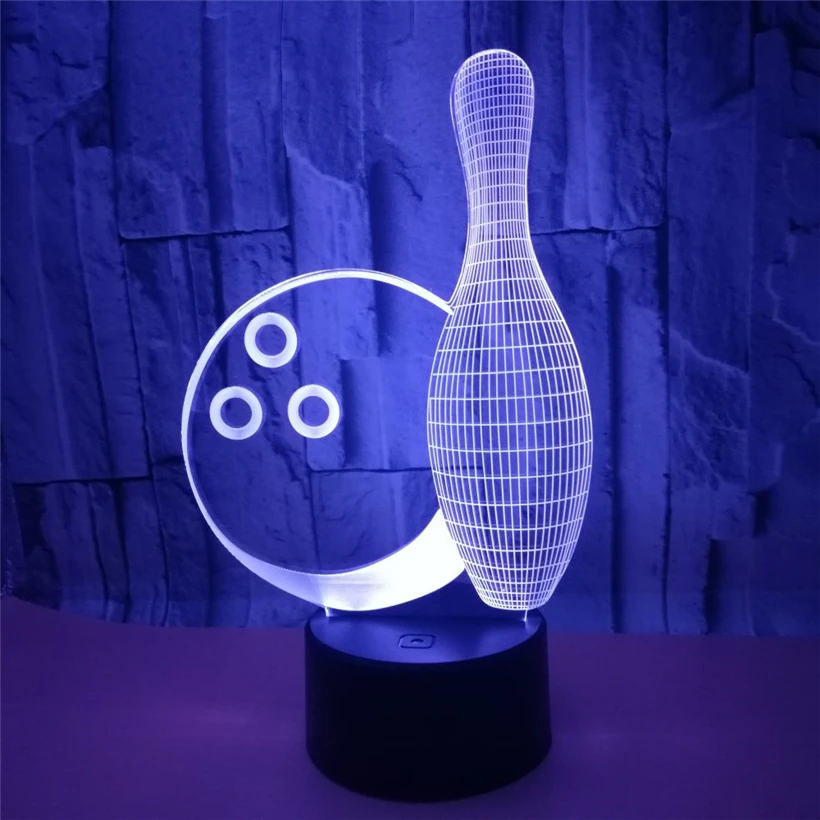 Novelty Creative Bowling Ball 3D illusion LED Night Lights USB Touch