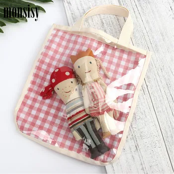 

Monsisy Children Transparent Bag For Women Clear Handbag Totes 2019 New Summer Kid Shoulder Bag Girl Small Plaid Beach Bag Bolso
