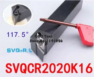 

SVQCR2020K16/SVQCL2020K16 Metal Lathe Cutting Tools Lathe Machine CNC Turning Tools External Turning Tool Holder S-Type SVQCR