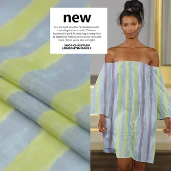 

New fashion stripes Zhanluhai light luxury printing and dyeing visual impact effect heavy silk cotton fabric width