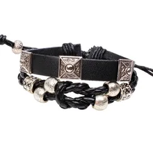 

2018New black snake grain alloy vintage hand chain hand-woven individual bracelet.