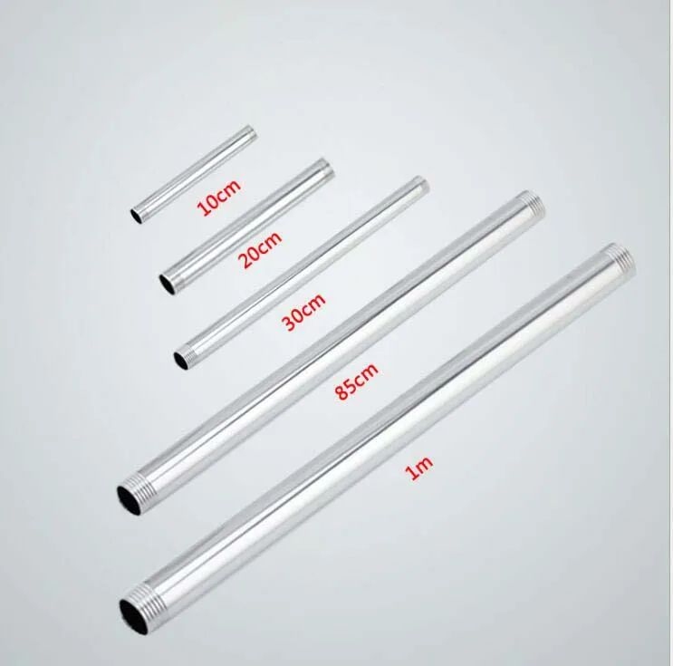 Stainless Steel Shower Extension Rod Double Male Thread G1/2 10/15/20/25/30/40/50/60cm