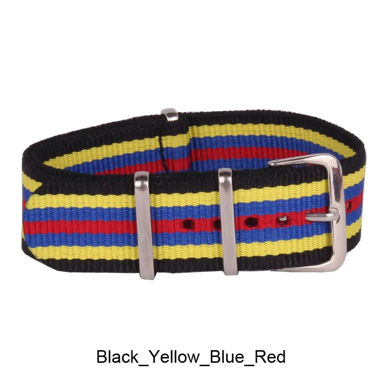 New 2014 Watch Classic 18 mm bracelet MultiColor Black Yellow Red Army nato fabric Nylon watchbands Strap Band Buckle belt 18mm