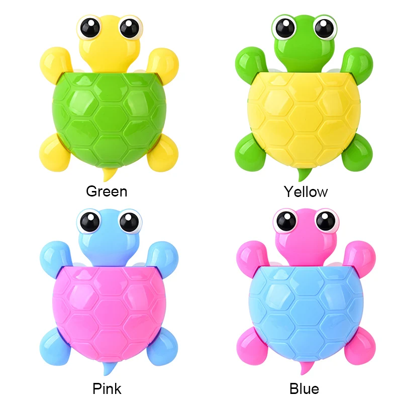 17YEARS Cute Cartoon Tortoise Shaped Suction Cup Bathroom Turtle Toothpaste Holder Blue 