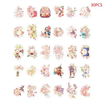 

Alien Postcard "Sakura And Small Things" 30 Hand-Painted And Wind Cute Cat Cherry Blossom Boxed Postcard Card Set