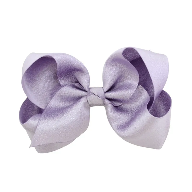 Модная 4 дюймовая атласная лента банты для волос аксессуары с зажимом бутик Soild лук украшения для волос шпильки ручной работы головные уборы - Цвет: Purple