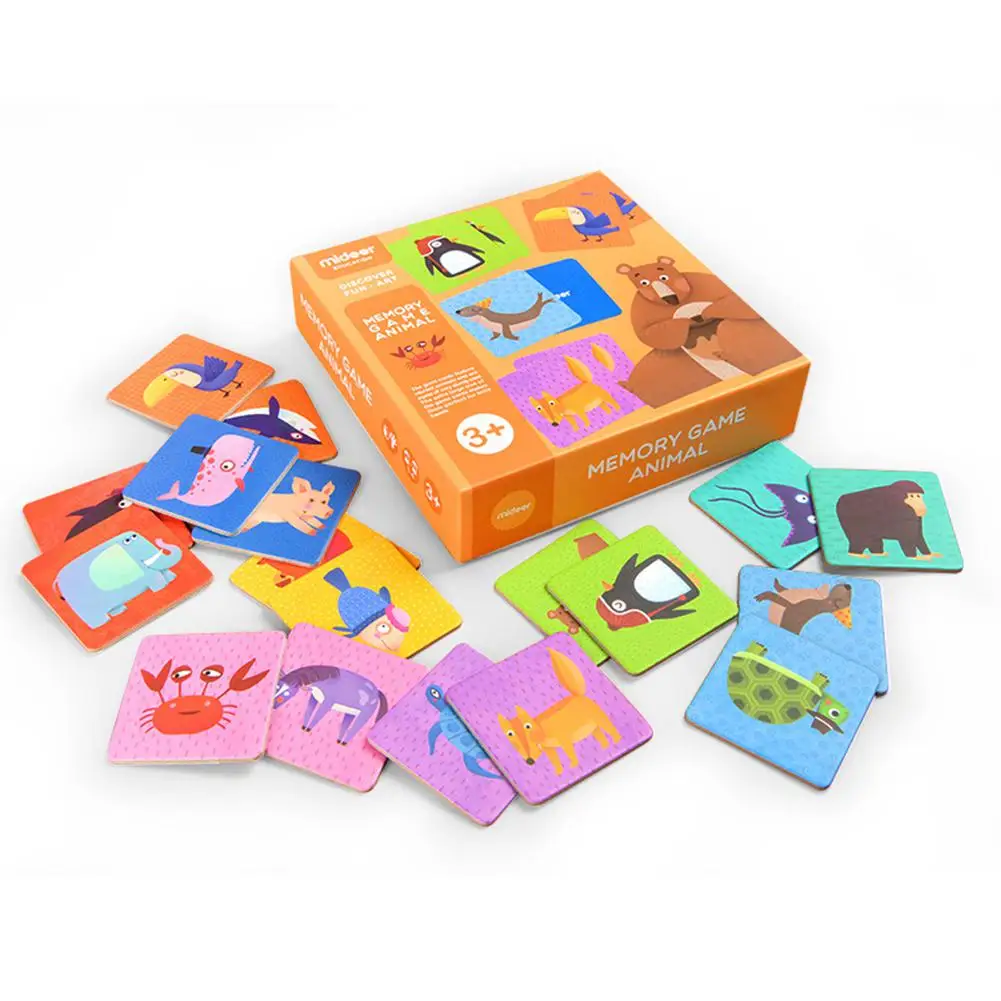  36pcs/set Children Paper Animal Paired Cards Baby Learning Cognitive Game Associative Memory Toys