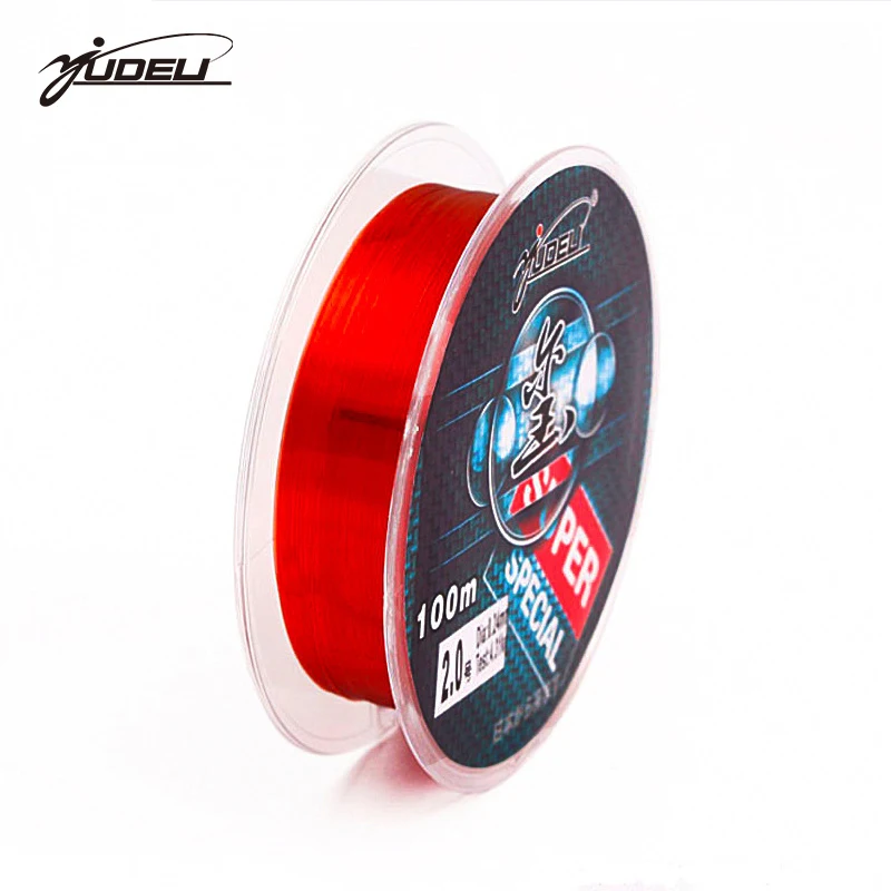

YUDELI Brand100M Nylon Fishing Line Red Color 2 10 20 30LB Monofilament Japan Imported Materials Line fly Fishing Line
