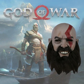 2018 gry god of war Kratos lewiatan maska Cosplay Kratos broń kask Halloween tanie i dobre opinie CN (pochodzenie) Masks Inne Kratos Leviathan kostiumy latex