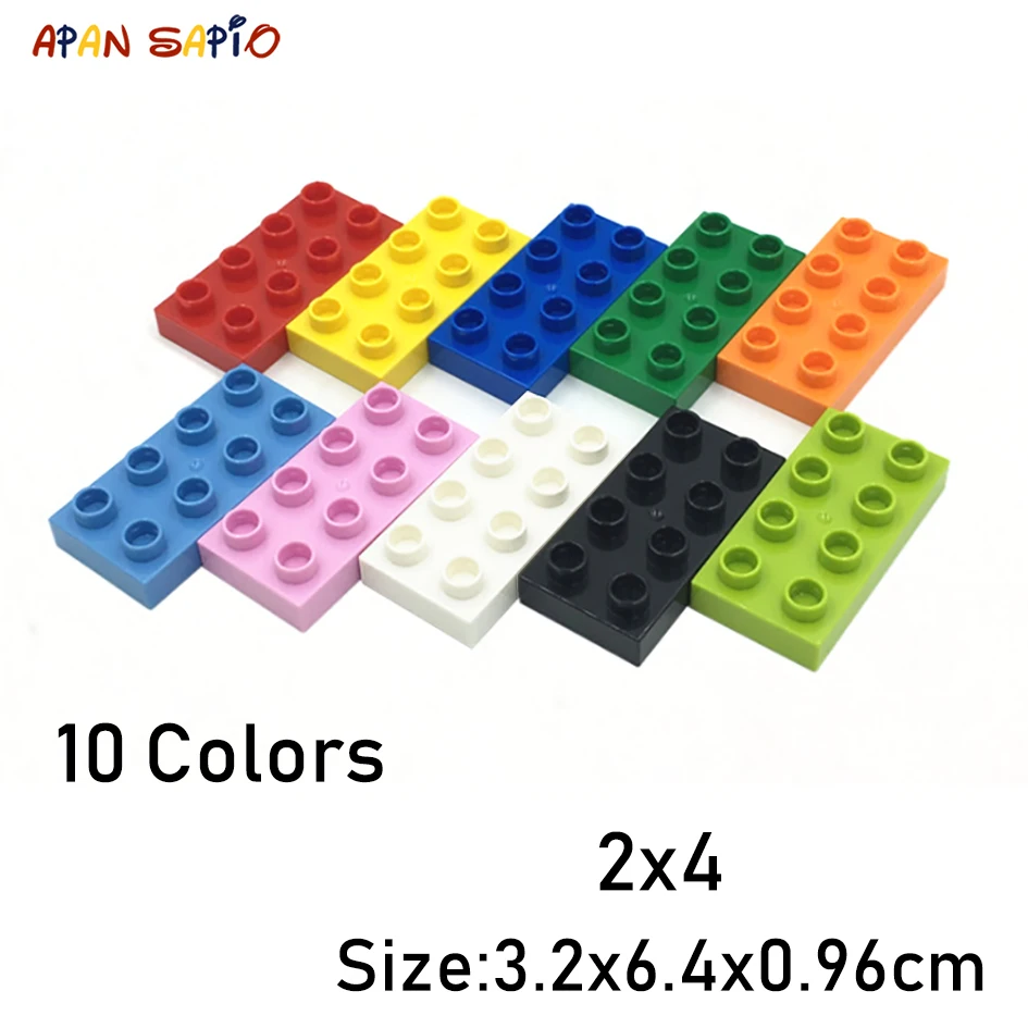 

Big Size DIY Building Blocks 2X4 6PCS/lot 10Colors Educational Building Blocks Brick Toys for Children Compatible with Brands