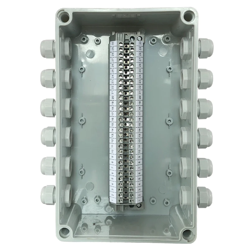 

IP65 Waterproof Cable Junction Box 80*250*85mm with 20 poles UK2.5B Din Rail Terminal Blocks set