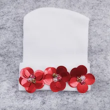 Gzhilovingl для новорожденных с цветочным проектом для маленьких девочек больничных шапки бини шапки Шапки Мягкий хлопок Вязание шляпа Кепки для новорожденных девочек Шляпы для фотографии