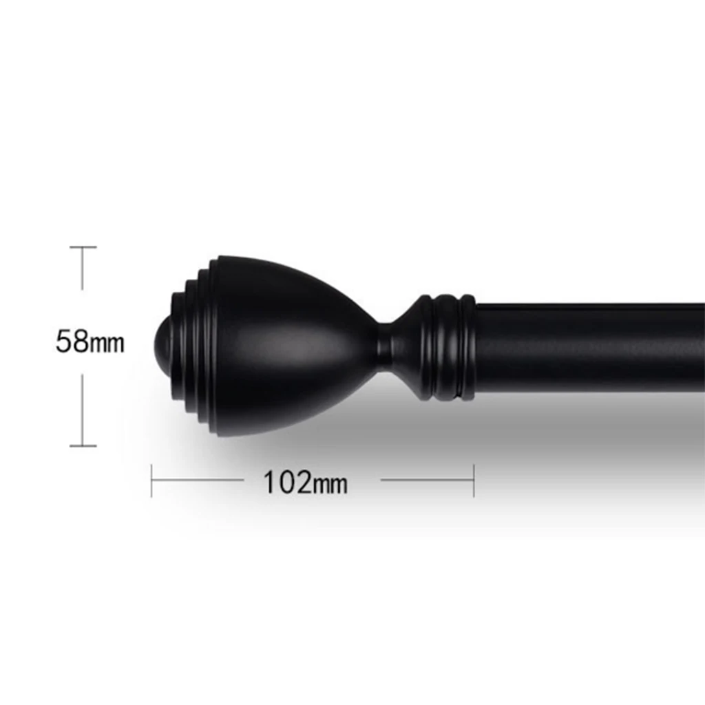 High quality 1 xMetal Curtain Pole Finial, Window Drapery Rod Decorative End Head White O Thick Single Curtain Rod Set