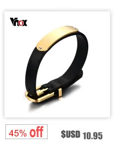 Vnox черный из натуральной кожи браслет Нержавеющая сталь Винт кнопку Дизайн уникальные ювелирные изделия