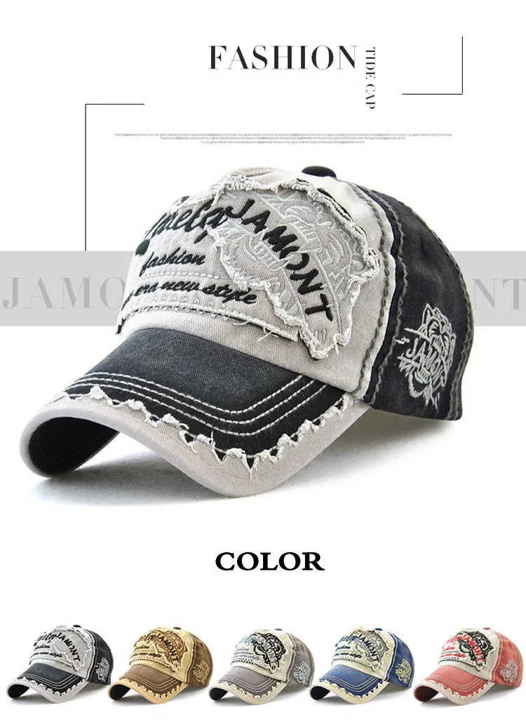 Mens Cowboy Cap Female Cotton Baseball Cap Ladies Washed Old Fashion Outdoor Sunshade Casual Sunscreen Tide Hat