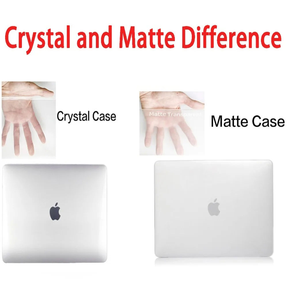 Жесткий Кристальный матовый чехол-накладка для MacBook Air 11 air 13 дюймов A1466 A1932 Pro 13 15 retina A1706 A1708 A1989