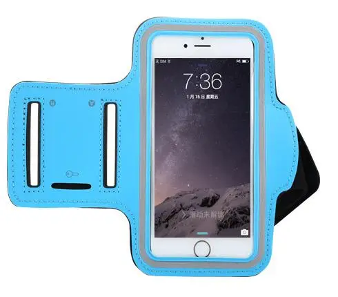 Нарукавный чехол для телефона для Iphone Se 6s 7 Plus G530 A3 A5 A7 S8 S6 S7 Edge чехол для бега спортивные аксессуары для мобильных телефонов - Цвет: Небесно-голубой