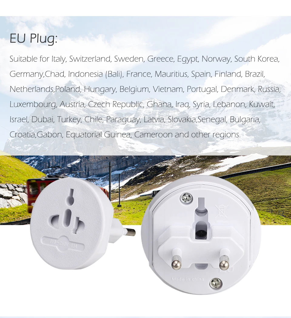 USUKEU EuropeanAU Universal Plug AC Electrical Adapter Portable Power Socket Outlet All in One Travel Converter Worldwide Use (4)
