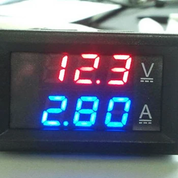 

Mini Digital Voltmeter Ammeter DC 100V 10A Panel Amp Volt Voltage Current Meter Tester 0.56" Blue Red Dual LED Display