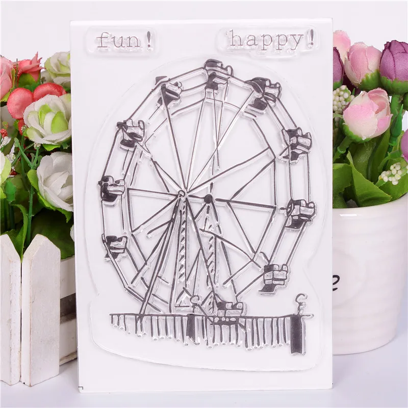 

Ferris wheel Transparent Clear Stamps for DIY Scrapbooking/Card Making/Kids Christmas Fun Decoration Supplies