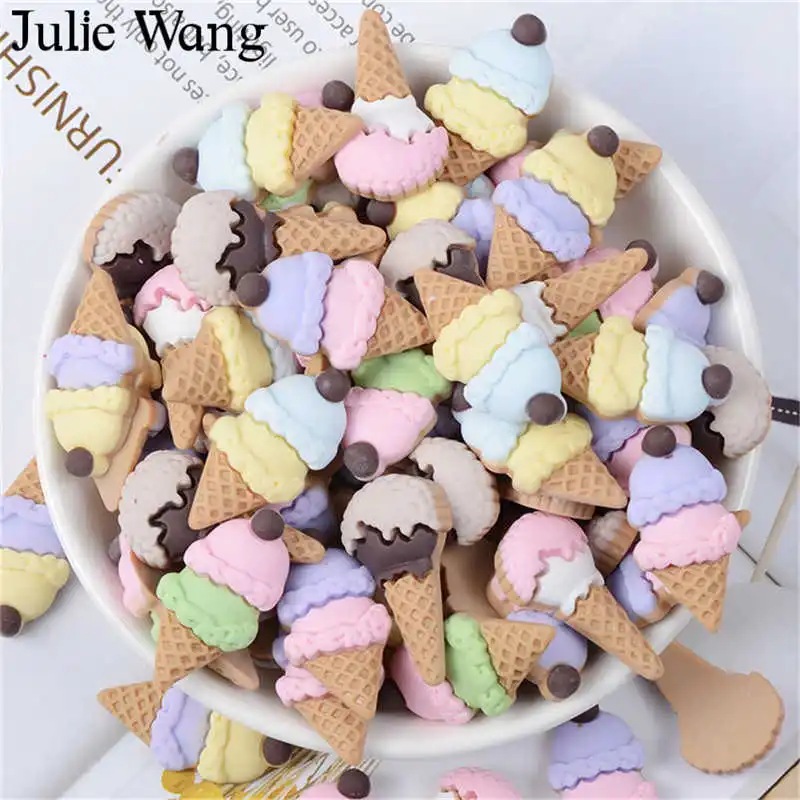 Julie Wang 10 шт. смешанные смолы мороженое слизи амулеты искусственная еда кулон для изготовления ювелирных изделий Аксессуар Настольный чехол для телефона декоративный реквизит