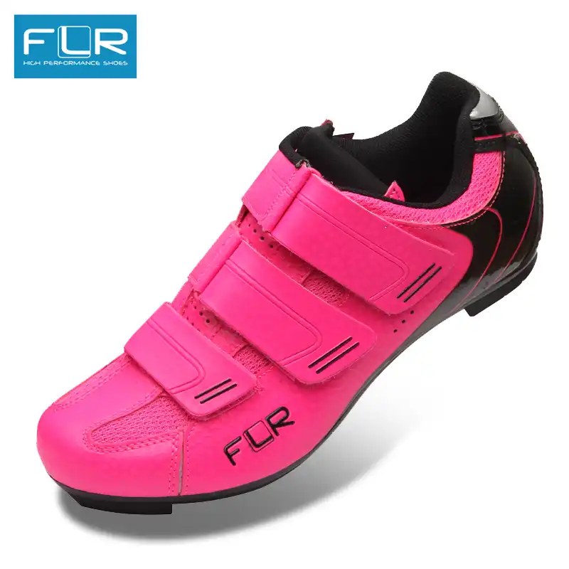 pink cycling shoes