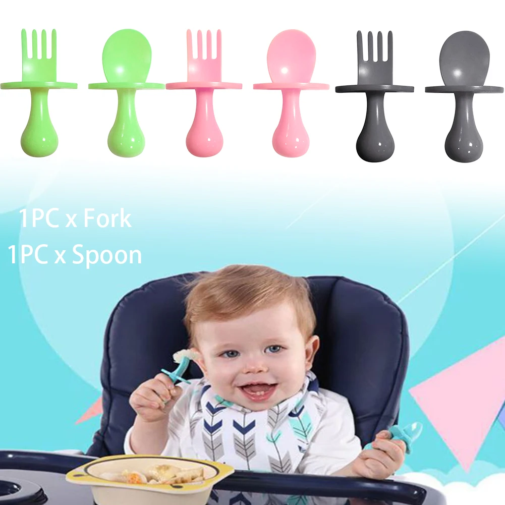 

Cutlery Set Self Feeding Kitchen Accessories Baby Training Non-toxic Protection Tool Learning Gifts Toddler Spoon Fork Utensil