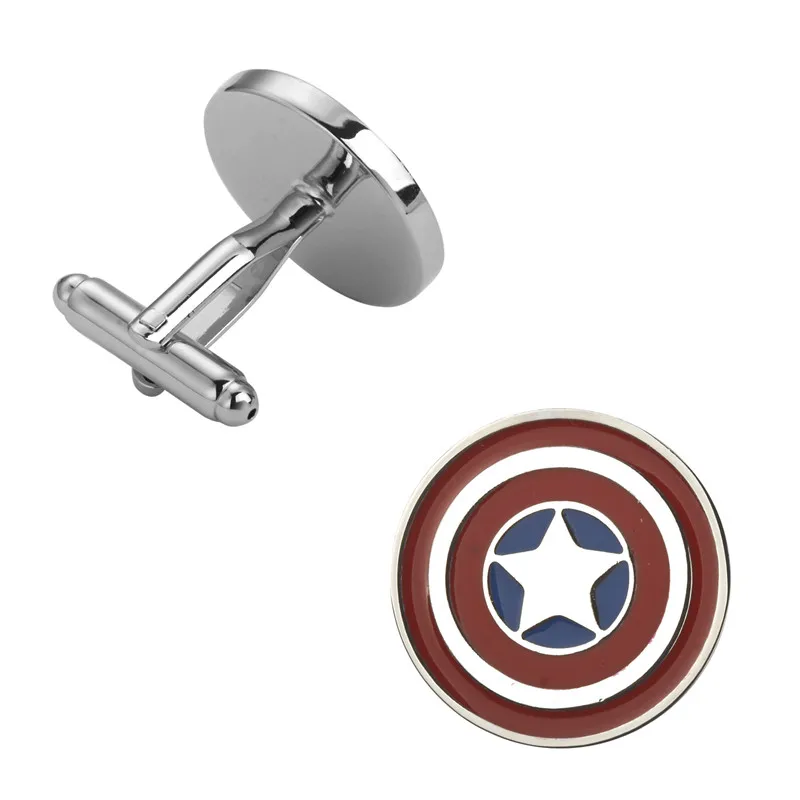 

High quality fashion men's Captain America Cufflinks French wedding Cufflinks 5 pair of wholesale and retail packaging