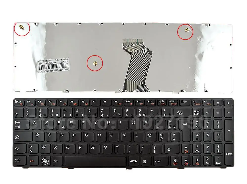 FR Французский клавиатура ноутбук для LENOVO V570 B570 B590 черная рамка новый с