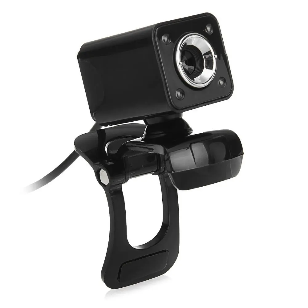

1080P 800W 4 LED HD Webcam Camera + USB 2.0 Microphone for Computer PC Laptop Black