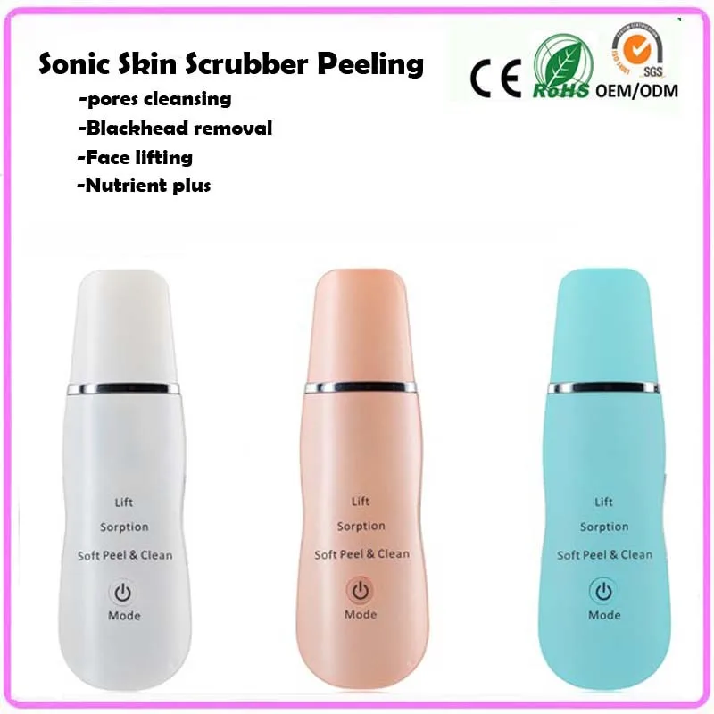 

Home Use Portable 24khz Ultrasound Sonic Peeler Skin Scrubber Ultrasonic Vibration Facial Peeling Cleaner Anion Nutrition Input
