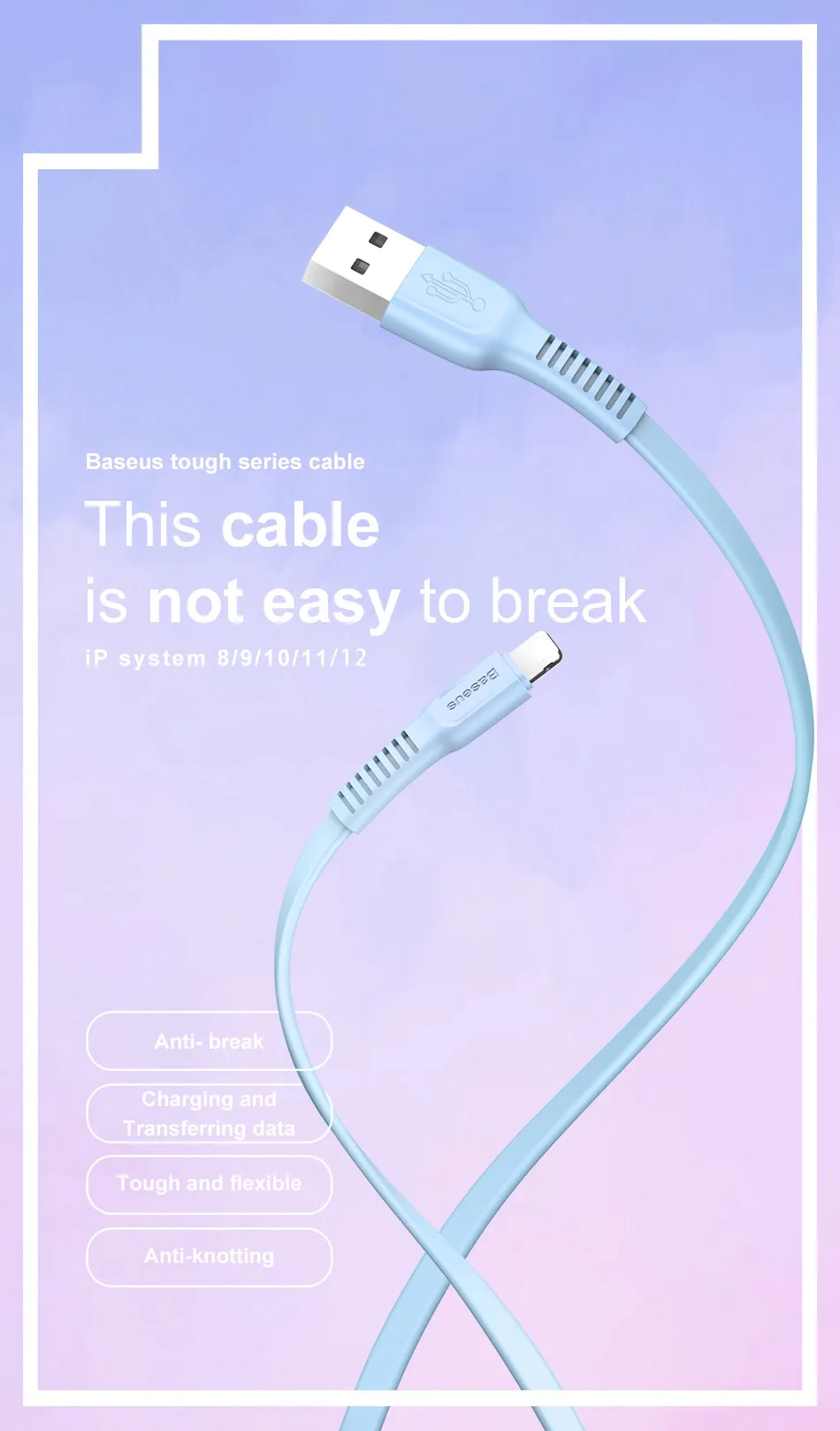 Usb-кабель Baseus для iPhone, зарядный кабель для передачи данных, кабель USB type-C, кабель Micro usb для телефона Android, usb-кабель