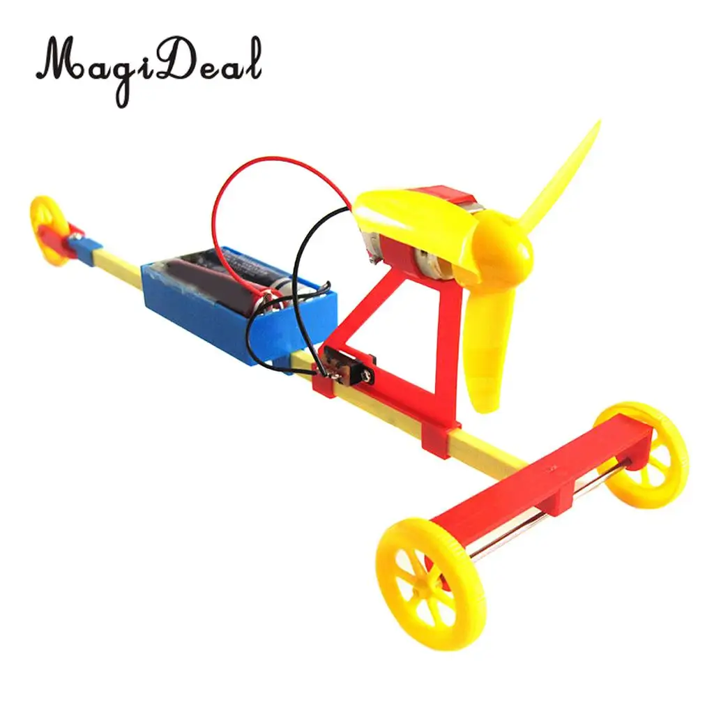 MagiDeal High Quality 1Set Electric Air Powered Racing Car DIY Assembly Toy Kit for Kid Exploratory Learning Science Physics