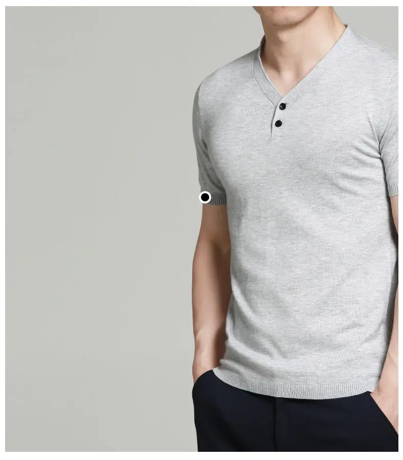 MuLs Brand V-Neck Men Knitted Sweater T Shirts Summer Short Male T-Shirts Men Plus Size 4XL Tshirt Boy Clothing 2018 New Arrival-04