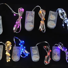 100 шт./лот CR2032 Кнопка Батарея работает 2 м 20 светодиодный Micro СВЕТОДИОДНЫЙ свет шнура, Водонепроницаемый светодиодный Сказочный свет полосы для вечерние