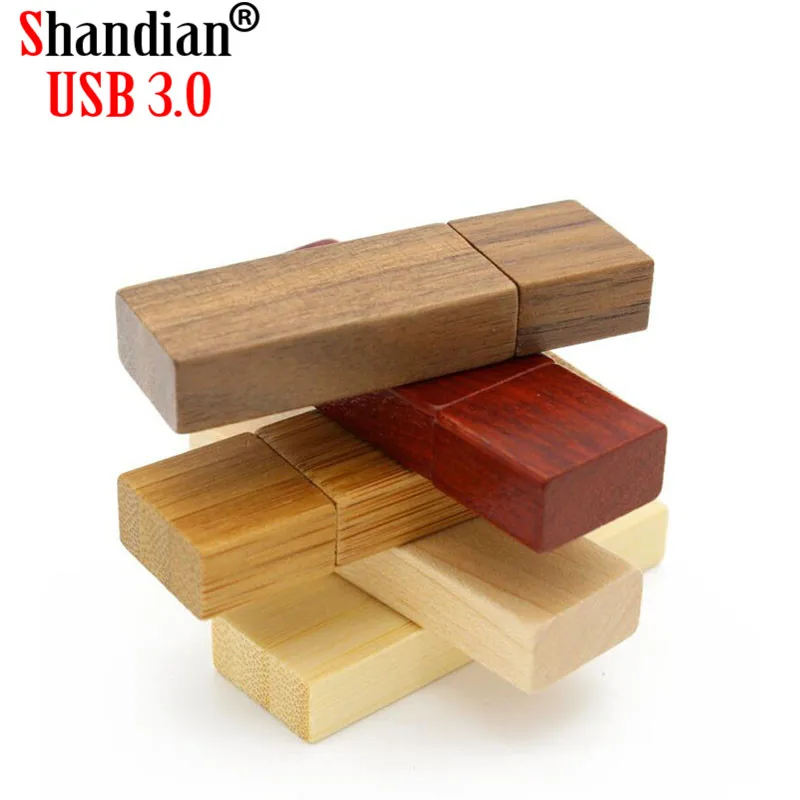 

SHANDIOAN USB 3.0 Customize LOGO wooden+Box Personal LOGO pendrive 4GB16GB 32GB 64GB usb Flash Drive U disk Memory stick