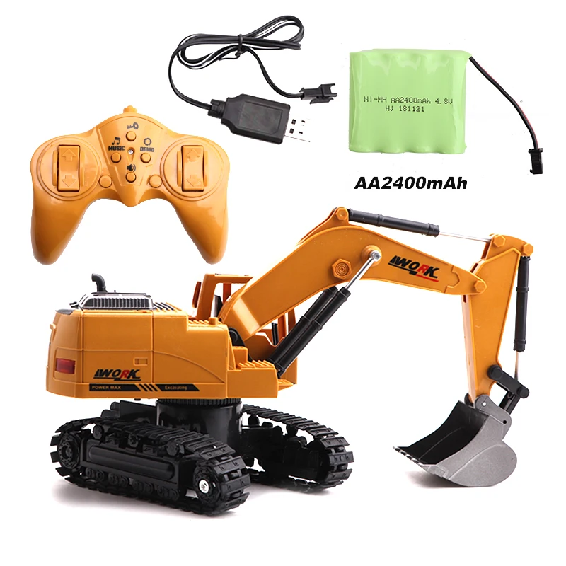 

Rc crawler excavator toy 8CH 1/24 simulation Children engineering remote control hydraulic car toys huina brinquedos with light