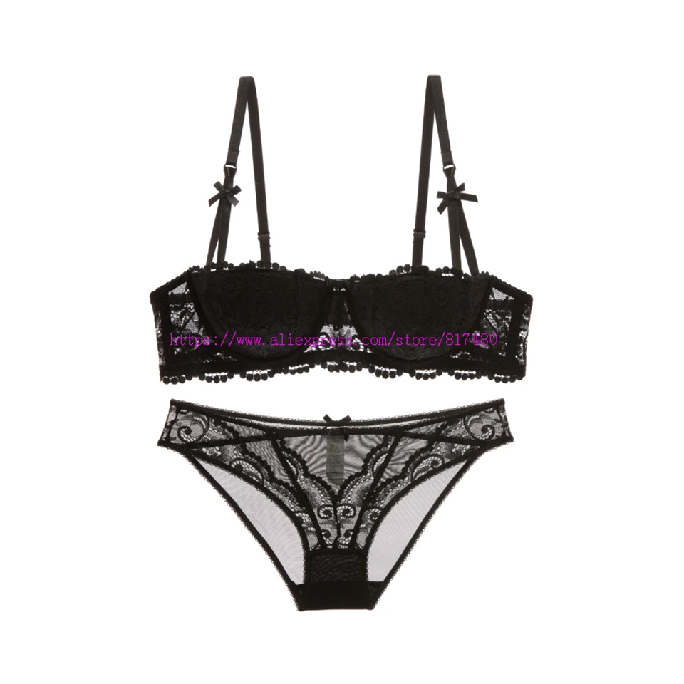 cheap underwear sets New Fashion lace cup red underwear luxury comfortable sexy padded bra panties set plus size cup ABCD plus size women bra french knickers set