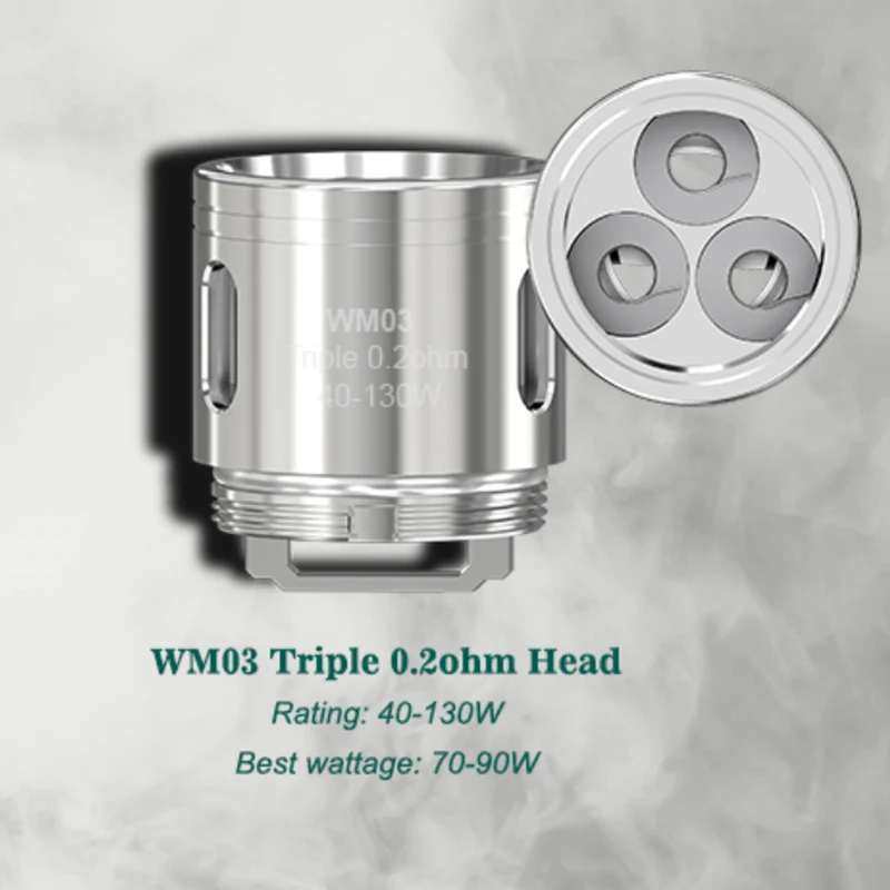 Wismec WM01 Single Coil 0.4ohm WM02 Dual Coil 0.15ohm WM03 Triple Head 0.2ohm E Cigarette GNOME Coil Evaporator For Reuleaux RX GEN3 GNOME Tank 01