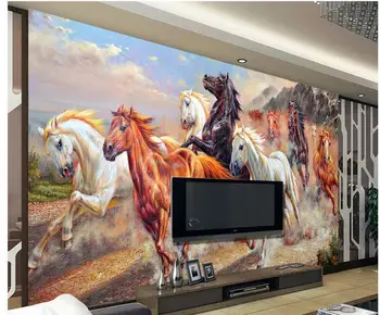 

photo wallpaper High quality 3D stereoscopic Horse TV background 3d mural wall paper