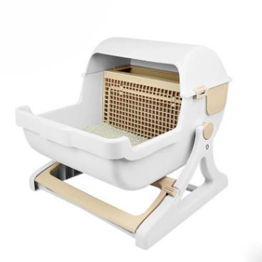 

Indoor Cat Puppy Plastic Training Sand Litter Box Semi-Closed Anti-Splash Reusable Tray Cat Wc Kattenbak Pet Supplies 6d0056