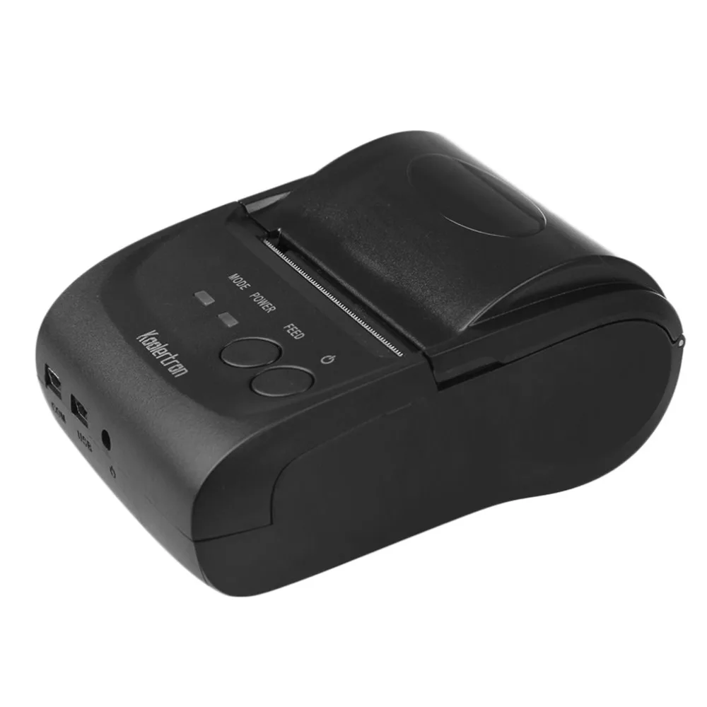 

58mm Portable Bluetooth 4.0 Wireless Receipt Thermal Printer USB Interface For Android PC Black US Plug