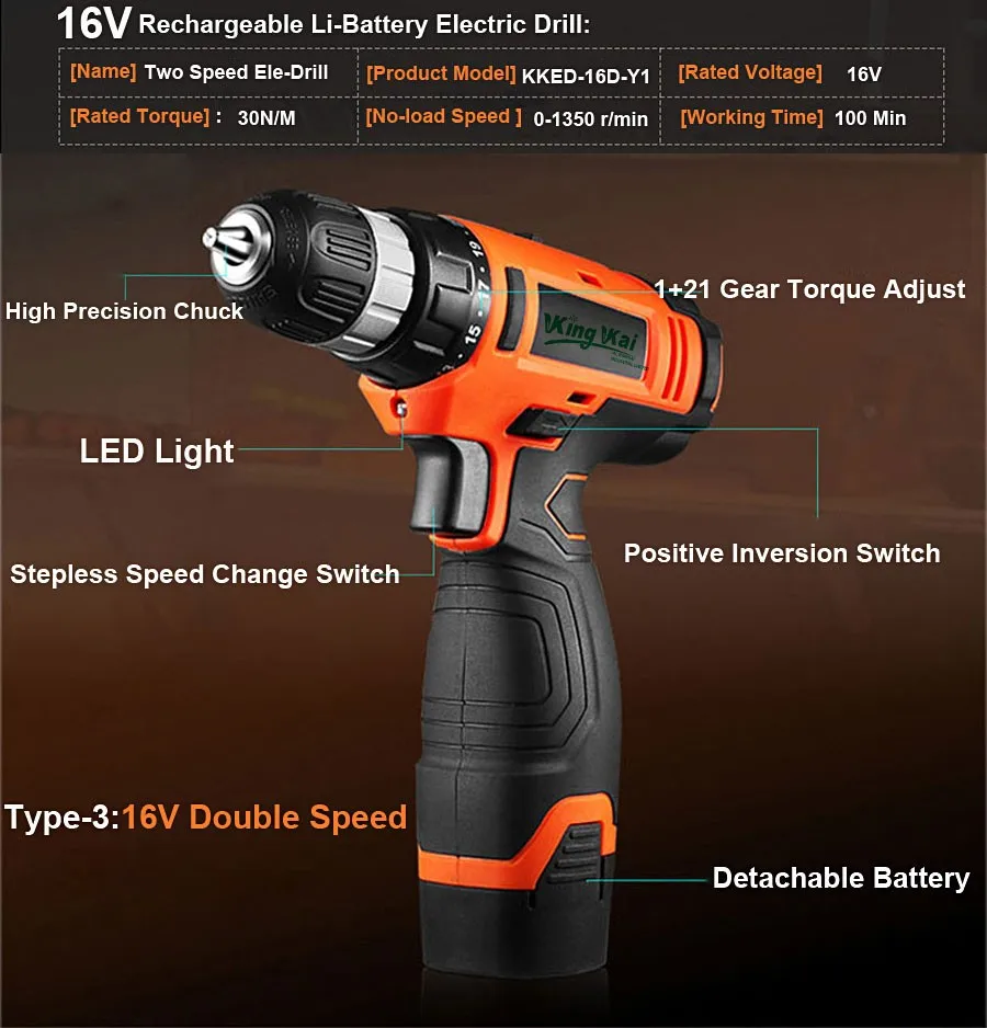 Cordless Lithium Battery Electric Drill-09