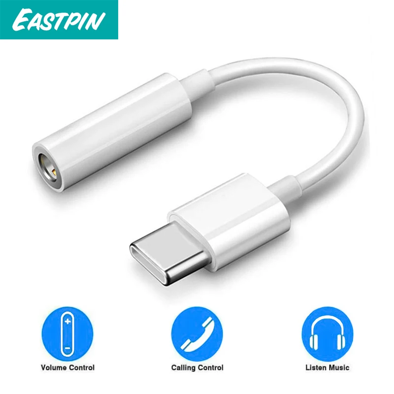 

USB C Digital to 3.5 mm Headphone Jack Adapter,Type C Aux Audio Cable Converter for huawei /xiaomi Usb type C series listening