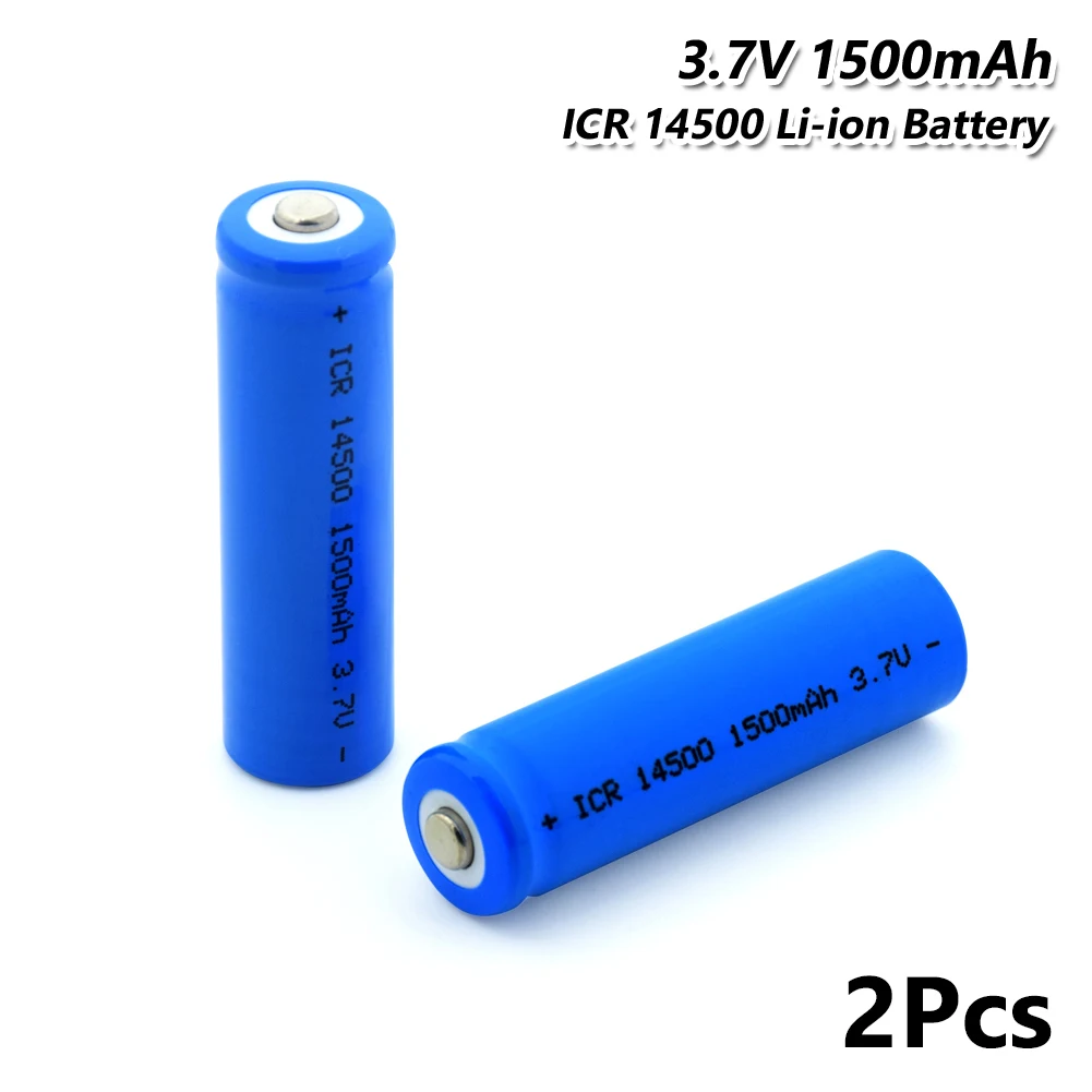 Для аккумулятора 14500 1500mAh 3,7 V power перезаряжаемые батареи разряда ICR 14500 Li-Ion ICR Cell - Цвет: 2 Pcs