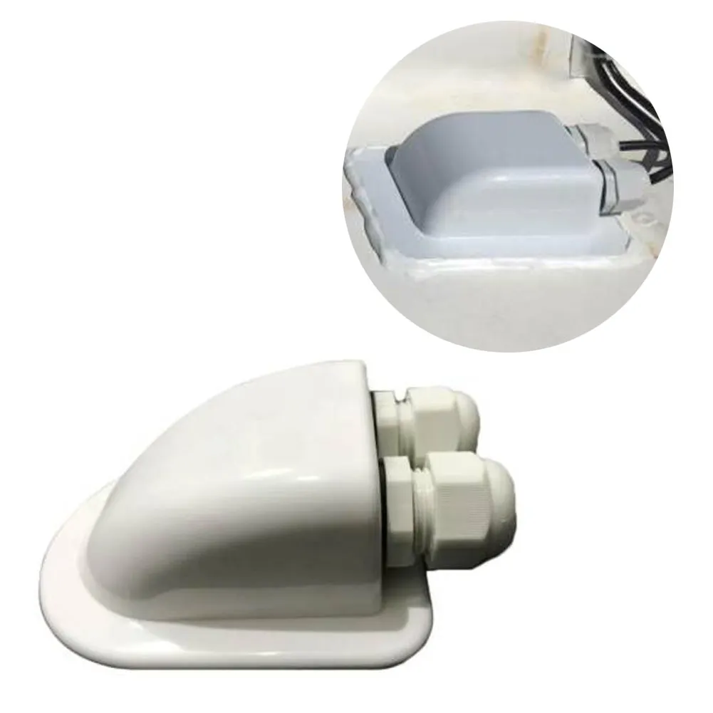 

Solar RV Yacht Bracket ABS Solar Roof Duct Cable Entry Double Hole Junction Box for RV camper yacht cement roof Cable Entry