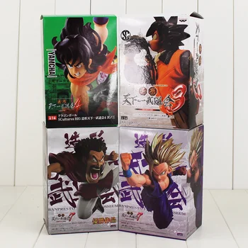 

4pcs/lot 14-21cm Dragon Ball Son Goku drink water Yamcha with sword Mark Hercule Son Gohan action figure model toy for Christmas