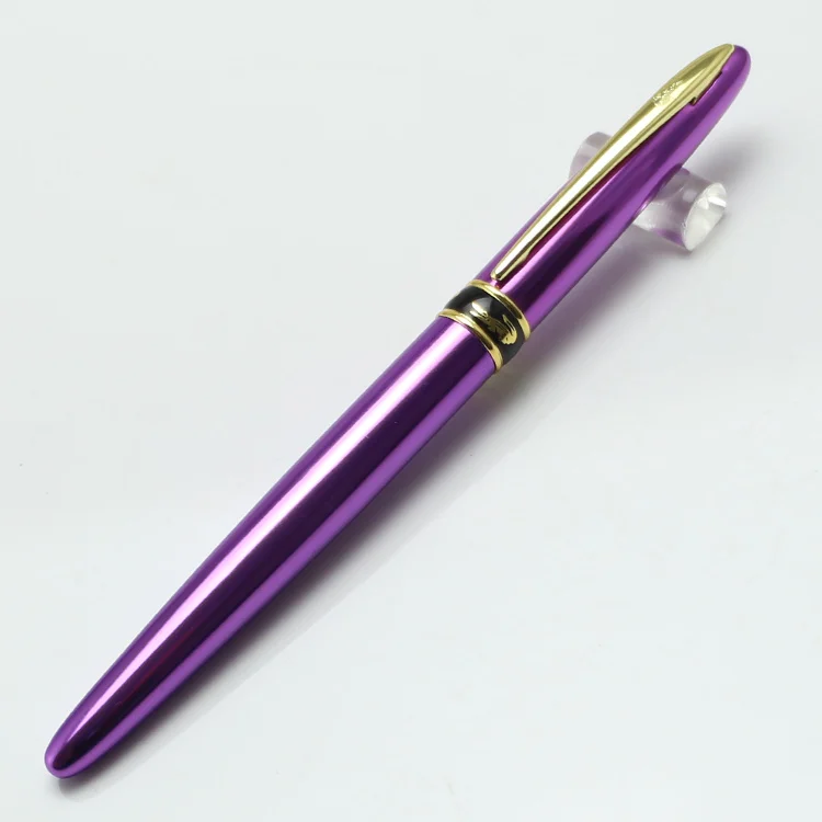 

Crocodile 215 High Quality 0.38mm Extra F Nib Finance Violet Fountain Pen with Diamond Metal Ink Pen for Gift Office Stationery