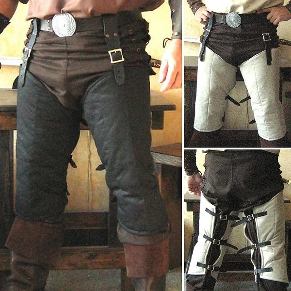 Vintage Men's Medieval Armor Gambeson Leg Padded Cuisses Protector Dark Knight Armour Winter Warm Under Trouser Viking Men Bottom