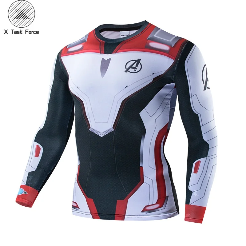 

2019 New Avengers 4 Endgame Quantum War 3D Printed T shirts Men Compression Shirt Cosplay Costume Tops For Male Fitness Cloth